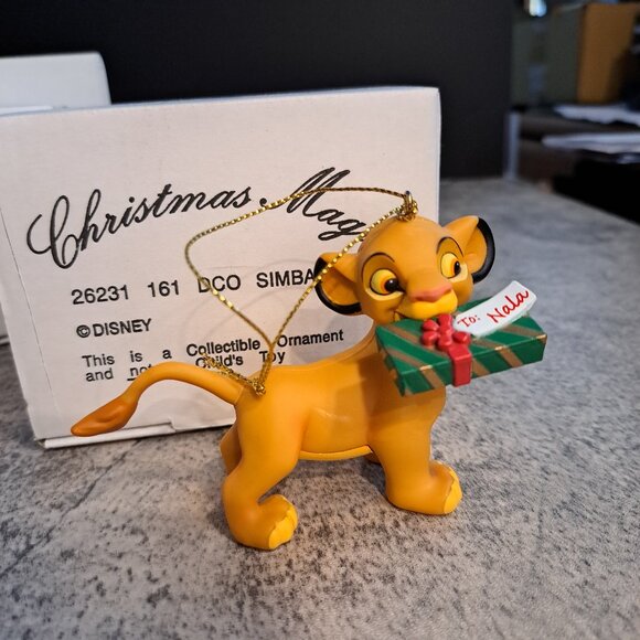 Disney Grolier Lion King Simba w/ gift Ornament with Box - Picture 5 of 6
